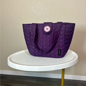 KOKO Lunch Tote Burgundy Thermal Insulated Bag Quilted Magnetic Button